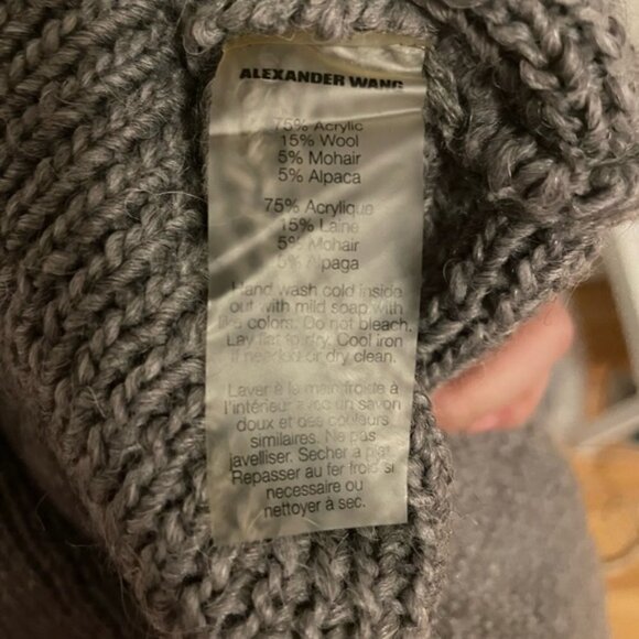 T Alexander Wang Turtleneck High Low Knit Grey Sweater size M - Picture 6 of 6